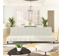 Yisssmeng Canapé-lit 2 places, en velours, crème, 200 × 84 × 69 cm, extensible, 200 × 100 × 32 cm, design moderne avec cadre en bois, robuste et peu encombrant, pour salon, chambre d'amis, studio