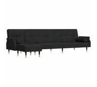Yisssmeng Canapé Lit Convertible L Velours Noir 271x140 cm
