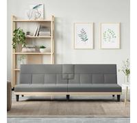 Yisssmeng Canapé-lit, gris foncé, 200 x 89 x 70 cm, avec porte-gobelets, fonction de charge USB, table à thé, pliable, robuste, pour salon, chambre à coucher, bureau