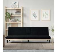 Yisssmeng Canapé-lit noir 200 x 89 cm en tissu, charge USB, dossier réglable, table pliante avec porte-gobelet, canapé-lit pour salon, chambre d'amis, bureau