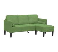 Yisssmeng Canapé Modulable 3 Places en L Velours Vert Clair 173x131 cm | Design sectionnel angle pour salon contemporain, revêtement doux en polyester effet velours et structure robuste.