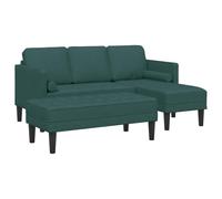 Yisssmeng Canapé Modulaire 3 Places avec Pouf Vert Foncé 2 Pcs
