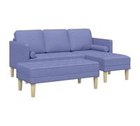 Yisssmeng Canapé Modulaire 5 Places avec Pouf Bleu Denim 2 Pcs | Ensemble modulaire modulable en L ou U pour salon moderne, tissu en polyester respirant et cadre en bois d'ingénierie