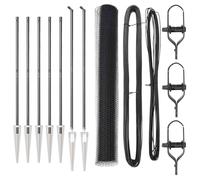 Yisssmeng Clôture de jardin - 10 x 1,4 m - Gris - En acier PVC - 25 mm - Maille - Design moderne - Éléments de clôture robustes pour chien - Brise-vue pour l'extérieur