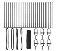 Yisssmeng Clôture de jardin - 50 x 0,5 m - Gris - En acier PVC - 36 mm - Design moderne - Éléments de clôture robustes pour jardin, terrasse, clôture pour chien - Brise-vue