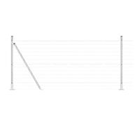 Yisssmeng Clôture de jardin argentée - 10 x 0,8 m - En acier - Design moderne - Éléments de clôture robustes - Pour clôture de chien, clôture de jardin, terrasse, balcon