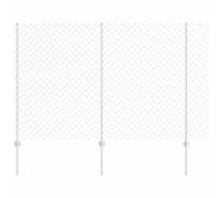 Yisssmeng Clôture de jardin en acier argenté - 1,6 x 10 m - Design moderne - Éléments de clôture robustes pour brise-vue et clôture pour chien - Kit complet avec poteaux pour jardin, terrasse