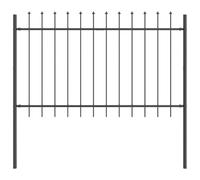 Yisssmeng Clôture de jardin grise - 170 x 100 cm - En acier revêtu par pulvérisation - Design moderne - Éléments de clôture robustes pour jardin, terrasse, balcon et délimitation de parterres