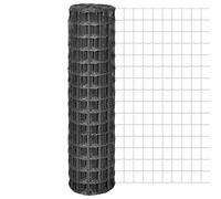 Yisssmeng Clôture euro - 10 x 1,5 m - Gris - Fil d'acier revêtu de PVC - Avec mailles de 100 mm - Robuste et protection contre la rouille - Pour jardin, cour, poules, lapins - Brise-vue