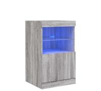 Yisssmeng Commode avec LED RVB - 41 x 37 x 67 cm - Gris Sonoma - En bois - Buffet à tiroir - Pour salon, chambre à coucher, couloir