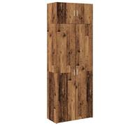 Yisssmeng Commode en bois recyclé - 80 x 42,5 x 225 cm - Buffet moderne avec 4 portes - Armoire de rangement en trois parties - Robuste - Pour salon, chambre à coucher, bureau, couloir
