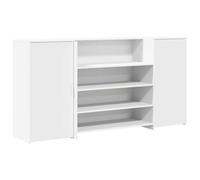 Yisssmeng Comptoir de Réception 200x50x103,5 cm Blanc Bois d'Ingénierie | Mobilier modulable composé d'une table d'accueil et de 2 caissons pour hall de société, clinique ou salon de coiffure.