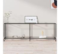 Yisssmeng Console en verre trempé 220 x 35 x 75,5 cm - Transparente - Peu encombrante - Moderne et stable - Facile à nettoyer - Pour couloir, salon, chambre à coucher