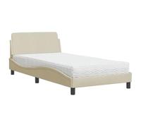 Yisssmeng Dover Lit avec matelas 100 x 200 cm - En tissu de pin massif - Design ondulé - H2 H3 - Double face - 22D - Lit simple moderne - Pour chambre à coucher, chambre d'adolescent, chambre d'amis