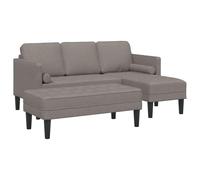 Yisssmeng Ensemble Canapé Modulaire 3 Places avec Pouf Taupe | Assise modulable et design élégant en tissu respirant, parfaite pour valoriser votre salon contemporain.
