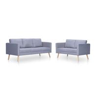 Yisssmeng Ensemble Canapés 2 et 3 Places Tissu Gris Clair Lot de 2 | Ensemble complet d'assises rembourrées avec housses amovibles lavables, parfait pour sublimer votre intérieur de salon.