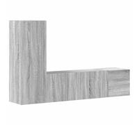 Yisssmeng Ensemble de 3 meubles TV bas en bois Sonoma Gris 80 x 30 x 30 cm Montage mural Merveilleux espace de rangement Design moderne Buffet robuste pour salon, chambre à coucher, bureau