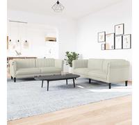 Yisssmeng Ensemble de canapé 2 pièces en velours crème 182 et 203 cm - Canapé-lit moderne avec rembourrage épais - Robuste - Pour petits espaces et loft