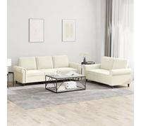 Yisssmeng Ensemble de canapé en velours 2 + 3 places, crème, 152/212 cm de large, design moderne, rembourrage épais, structure robuste en contreplaqué, assise confortable pour salon, chambre à coucher