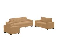 Yisssmeng Ensemble de Canapés 3 Pcs en Velours Marron pour Salon | Ensemble complet 6 places avec fauteuil et 2 canapés assortis, parfait pour aménager un grand salon ou un séjour élégant.