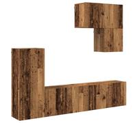 Yisssmeng Ensemble de Meuble TV Mural 5 Pièces, Aspect Bois Ancien