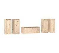 Yisssmeng Ensemble de meubles TV bas en bois de pin 100 x 30 x 35 cm et 4 x 30 x 30 x 80 cm Meuble TV, salon, chambre à coucher, bureau