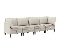 Yisssmeng Ensemble de salon 4 pièces, canapé d'angle moderne avec 2 éléments d'angle et 2 sièges centraux, housse en tissu couleur avoine, meubles rembourrés confortables pour salon et salon