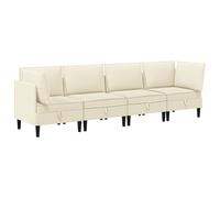 Yisssmeng Ensemble de salon 4 pièces crème - Canapé moderne en tissu - Canapé modulaire avec 2 éléments d'angle et 2 sièges centraux - Meubles rembourrés ergonomiques pour le salon