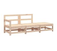 Yisssmeng Ensemble de salon de jardin modulaire 3 pièces en pin massif avec canapé d'angle, canapé central et tabouret, meubles de jardin robustes pour terrasse, non traité