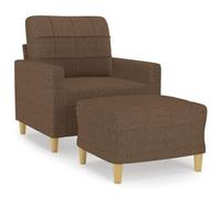 Yisssmeng Ensemble Fauteuil et Repose-Pied Marron Tissu 60 cm