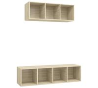 Yisssmeng Ensemble Meuble TV Suspendu 2 pcs Chêne Sonoma | Optimisez l'espace de votre salon avec ces deux armoires murales au design moderne et épuré coloris chêne.
