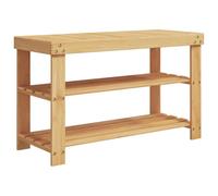 Yisssmeng Étagère à chaussures en bambou avec 3 étagères, banc à chaussures pour le couloir, banc stable en bois, 70 x 27,5 x 45 cm, matériau naturel, étagère à chaussures ouverte pour l'ordre dans