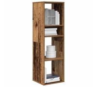 Yisssmeng Étagère à livres en bois recyclé - 34 x 31 x 112 cm - En matériau dérivé du bois - Fine - Avec fixation murale - Petite étagère robuste pour bureau, chambre à coucher, couloir