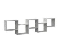 Yisssmeng Étagère Cube Murale 5 Compartiments Gris Béton 184 cm