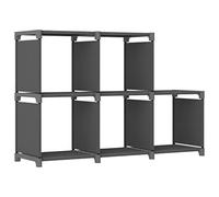 Yisssmeng Étagère cubique à 5 compartiments - Gris - 103 x 30 x 72,5 cm - Étagère en tissu solide avec cadre en acier - Bibliothèque ouverte et séparateur de pièce pour salon, bureau et couloir