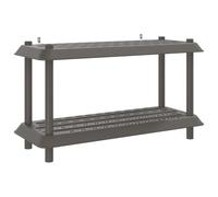 Yisssmeng Étagère en plastique à 2 niveaux - Gris clair - 100 x 40 x 55,5 cm - Étagère polyvalente - En polypropylène - Pour jardin, balcon, garage, cave - Charge maximale : 30 kg par niveau