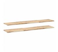 Yisssmeng Étagère Flottante Bois Acacia Massif 120x30x2 cm Set de 2 | Planche de rangement murale brute personnalisable pour salon, cuisine, bureau et espace de vie.