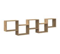 Yisssmeng Étagère Murale Cube 5 Compartiments Chêne Artisanal 184cm