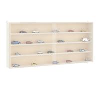 Yisssmeng Étagère murale de collection 80 x 8,5 x 37 cm en contreplaqué avec portes transparentes et 4 niveaux, étagère flottante peu encombrante pour salon, couloir ou chambre à coucher