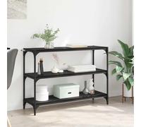 Yisssmeng Étagère sur pied, 100 x 33 x 70,5 cm, chêne noir, 3 étages, design industriel, pour salon, bureau, couloir