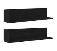 Yisssmeng Étagères Murales Noir Lot de 2 75x16,5 cm Bois d'Ingénierie | Double orientation en L pour embellir votre salon ou chambre tout en libérant de l'espace au sol.