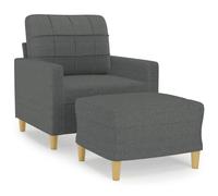 Yisssmeng Fauteuil avec Repose-Pied Ensemble Canapé Tissu Gris Foncé