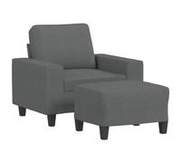 Yisssmeng Fauteuil avec Repose-Pied Ensemble Canapé Tissu Gris Foncé