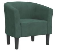 Yisssmeng Fauteuil club en velours vert foncé 70 x 56 x 68 cm avec structure en bois de pin, fauteuil de lecture moderne avec accoudoirs, petit et confortable pour chambre à coucher, bureau