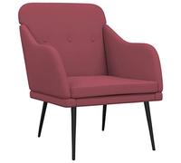 Yisssmeng Fauteuil de relaxation, bordeaux, 63 x 76 x 80 cm, accoudoir en tissu rembourré avec structure en métal, fauteuil de lecture confortable pour salon, chambre à coucher, salon