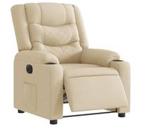 Yisssmeng Fauteuil de relaxation électrique crème avec fonction allongée, 77 x 93 x 99 cm, housse en tissu 100 % polyester, noyau en métal, inclinaison à 135°, fauteuil TV pour salon, chambre à