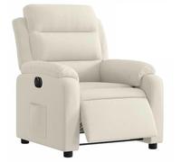 Yisssmeng Fauteuil de relaxation électrique en velours crème 75 x 92,5 x 100 cm avec moteur électrique jusqu'à 135 °, fonction inclinable jusqu'à 135 °, accoudoirs souples, fauteuil de lecture, salon