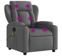 Yisssmeng Fauteuil de relaxation gris foncé avec massage vibrant à 6 points, 77 x 94,5 x 100 cm, fonction inclinable jusqu'à 135 °, porte-gobelet, poche latérale