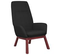 Yisssmeng Fauteuil de relaxation, noir, en tissu polyester respirant avec structure en métal et bois d'hévéa, 70 x 77 x 94 cm, fauteuil de lecture, confortable, pour salon, chambre à coucher, salle à