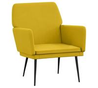 Yisssmeng Fauteuil de salon en velours jaune 62 x 79 x 79 cm avec structure en métal Fauteuil de lecture profond et confortable Design moderne robuste et durable pour salon, chambre à coucher, bureau